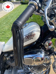 #115 Men's/Ladies' Leather Motorcycle Handlebar Grip Covers w/Fringes