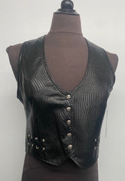 #23116 Ladies Leather & Lace Vest