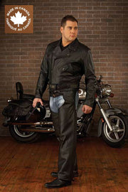 #3077 Men's Classic Aviator Style Leather Motorcycle Jacket