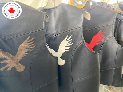 #3168 Men's Leather Vest w/Eagle Logo