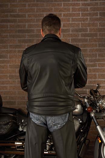 #3344 Men's Leather Motorcycle Jacket