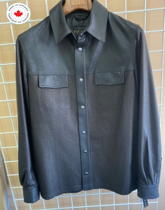 #4789 Men's Leather Overshirt