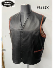 #3167X  Men's Two-Tone Leather Vest