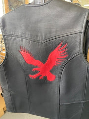 #3168 Men's Leather Vest w/Eagle Logo