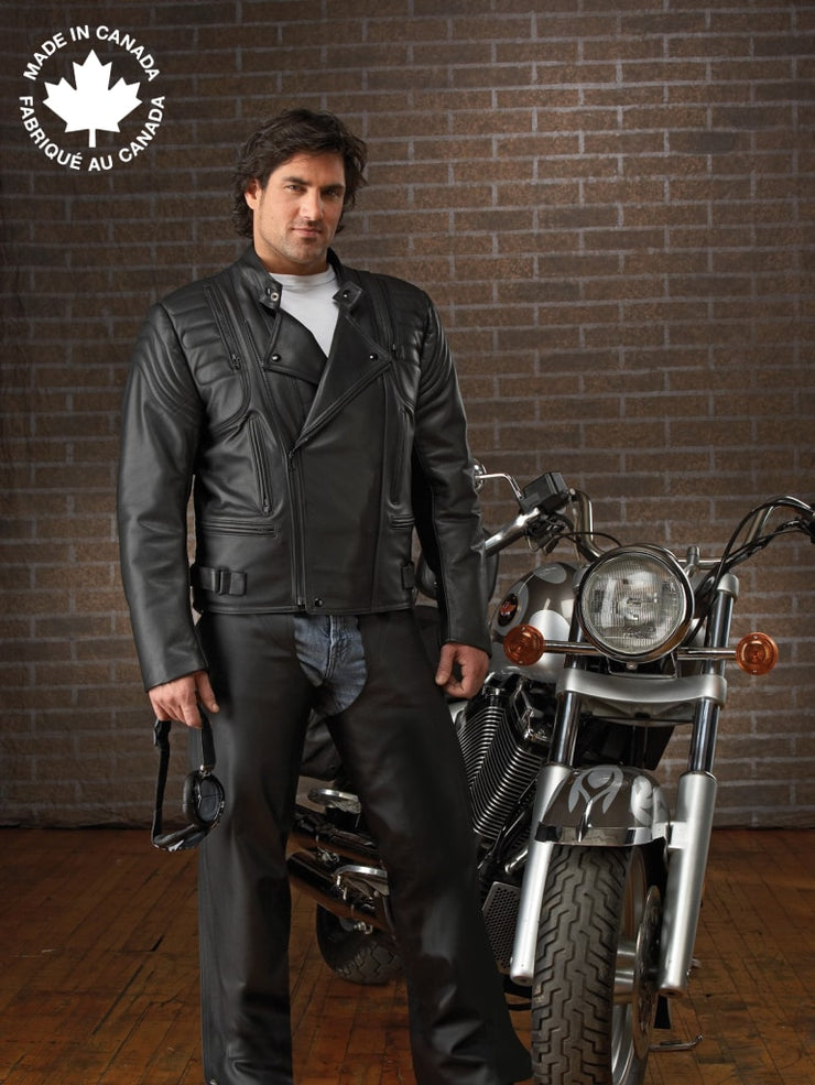 #3340 Mens Aviator Leather Motorcycle Jacket 38