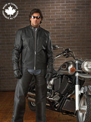 #3352 Mens Classic Leather Motorcycle Jacket 40