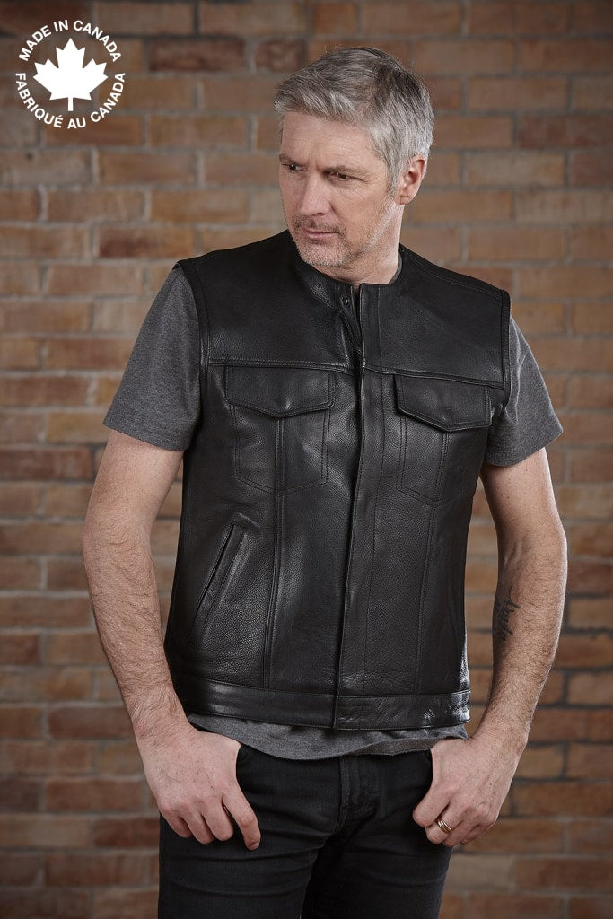 #3421 Mens Leather Vest 36 Vests
