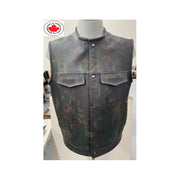 #3422 Men's Camouflage Leather Vest
