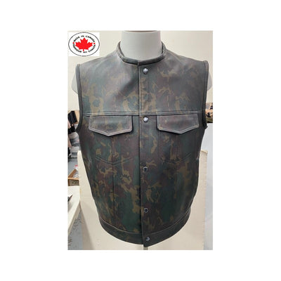 #3422 Men's Camouflage Leather Vest