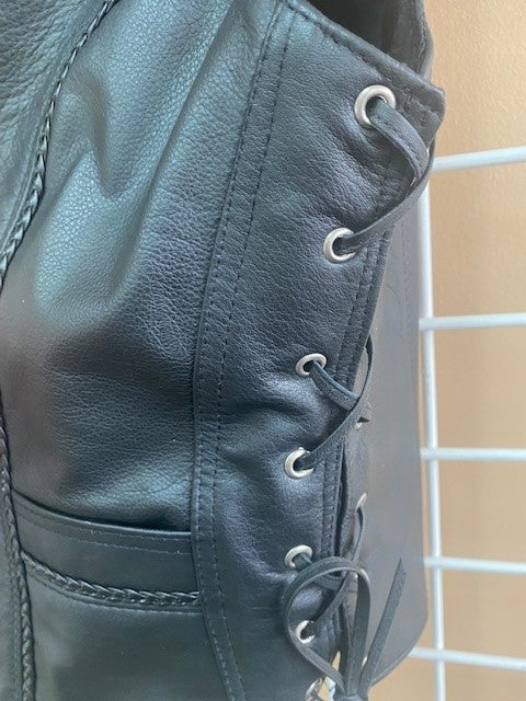 #23117 Ladies Leather Vest w/Side Laces