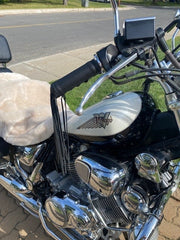 #115 Men's/Ladies' Leather Motorcycle Handlebar Grip Covers w/Fringes
