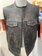 #3422 Men's Camouflage Leather Vest
