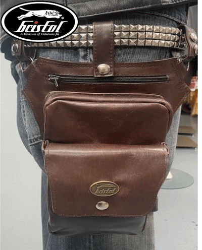 #120 - Men's/Ladies' Leather Motorcycle Waist/Thigh Bag