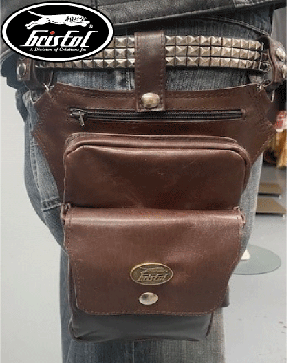 #120 - Men's/Ladies' Leather Motorcycle Waist/Thigh Bag