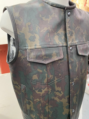 #3422 Men's Camouflage Leather Vest