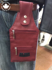 Mens / Ladies Leather Belt Bags Red Accessories